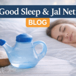 “Good sleep improvement with Jal Neti using nose cleaning bottle for clear breathing and deep sleep